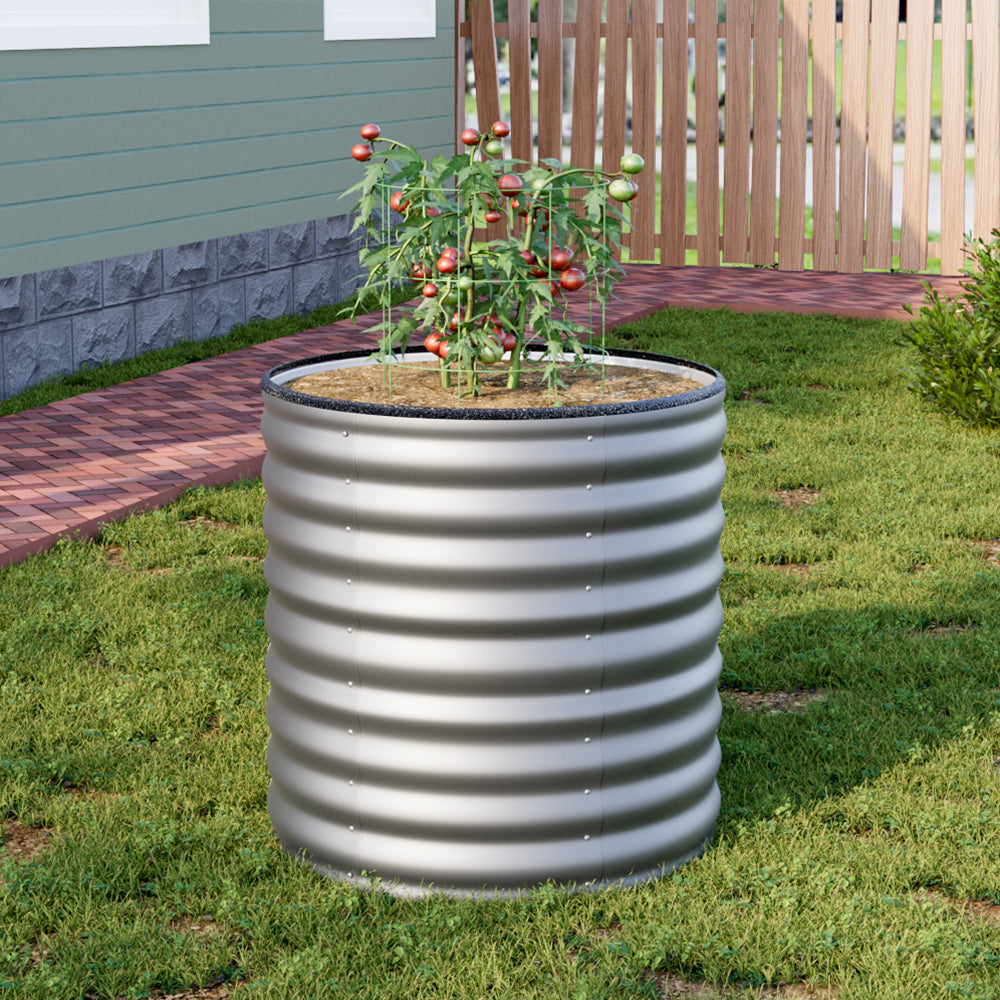 80CM Height Silver Galvanized Steel Raised Garden Bed