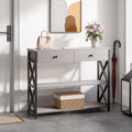 Narrow Wooden Console Table with Drawers
