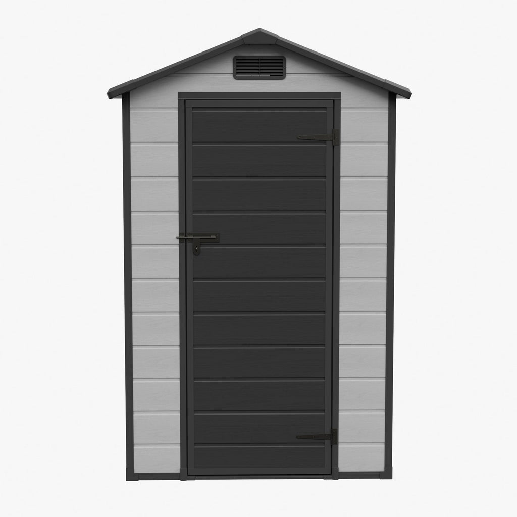 4 x 6 ft Plastic Garden Storage Shed with Apex Roof & Lockable Door