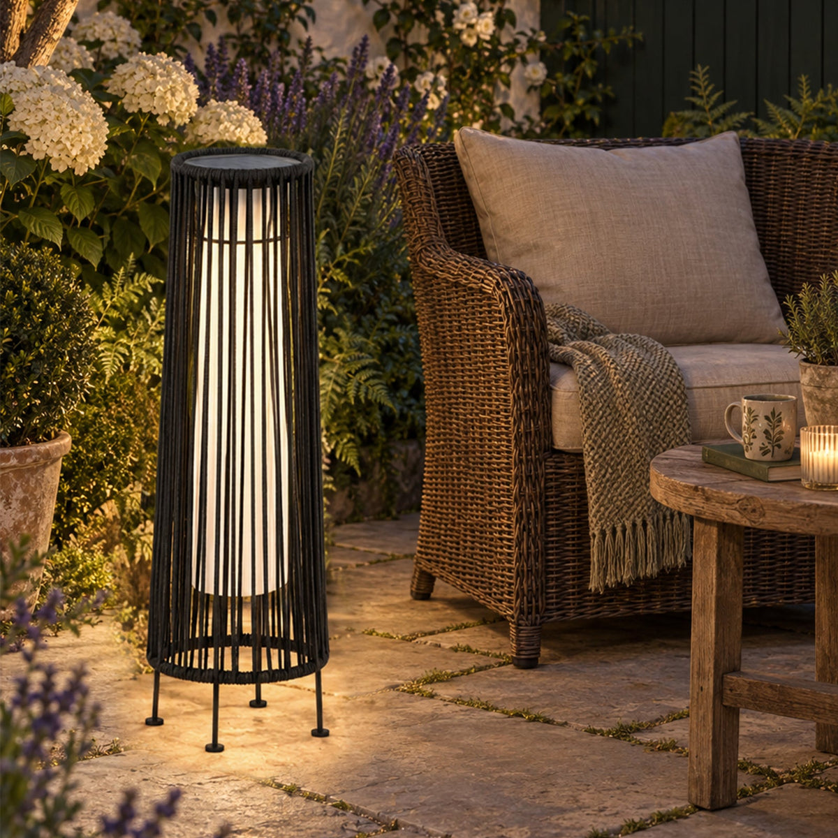 2-Pack Solar Outdoor Floor Lamp