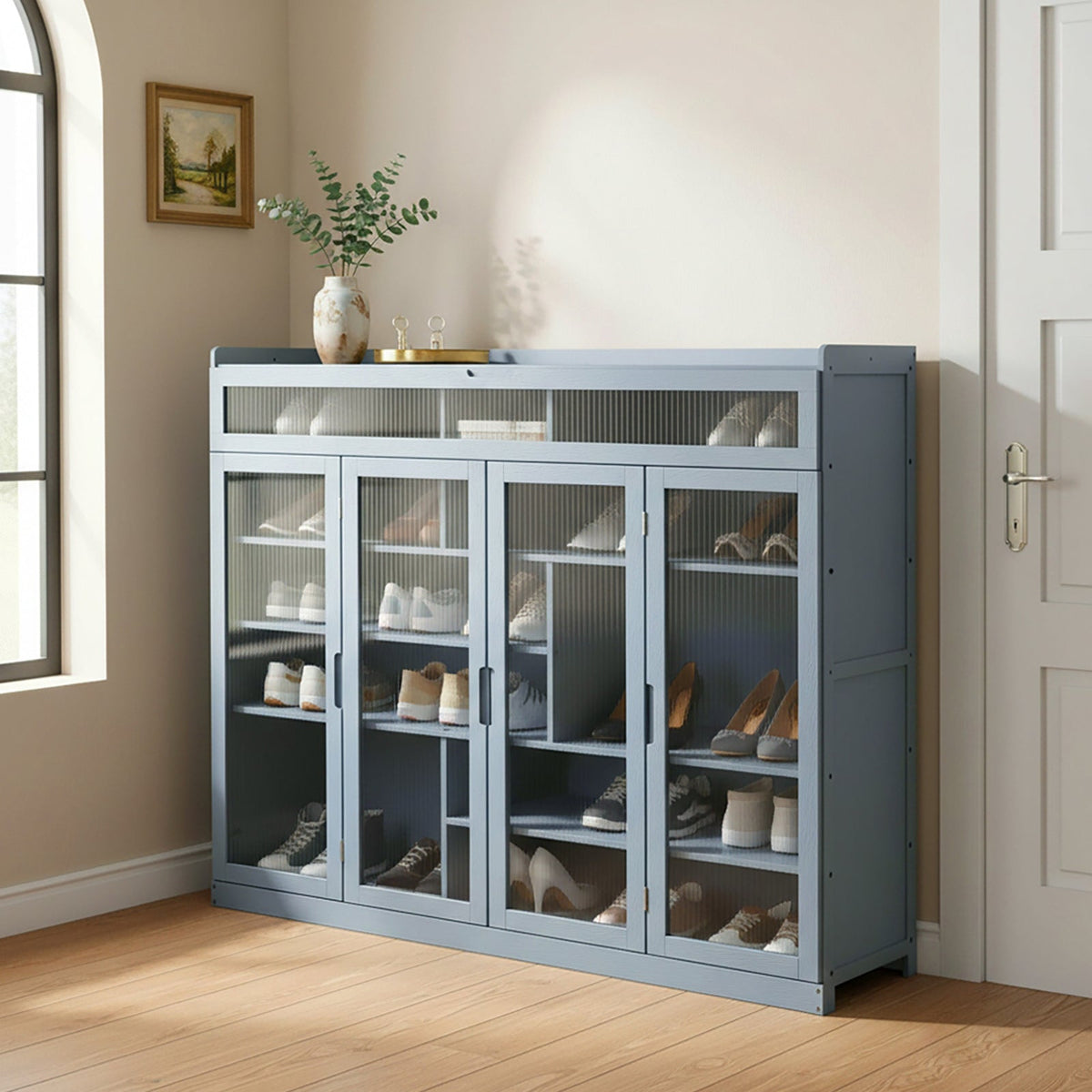 Shoe Storage Cabinet with Folding Doors