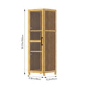 3-Tier Narrow Bookcase Storage Cabinet with Acrylic Door