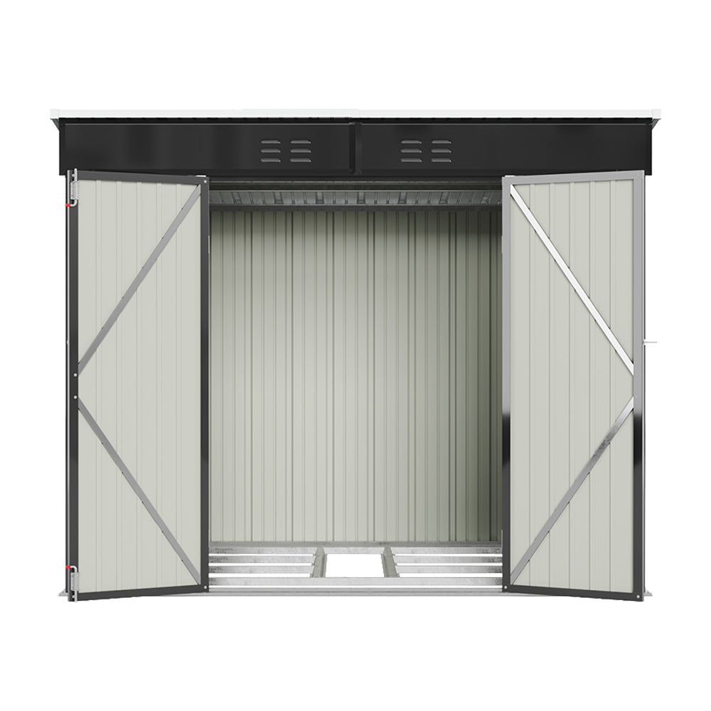 8 x 6 ft Metal Garden Storage Shed with Foundation Base