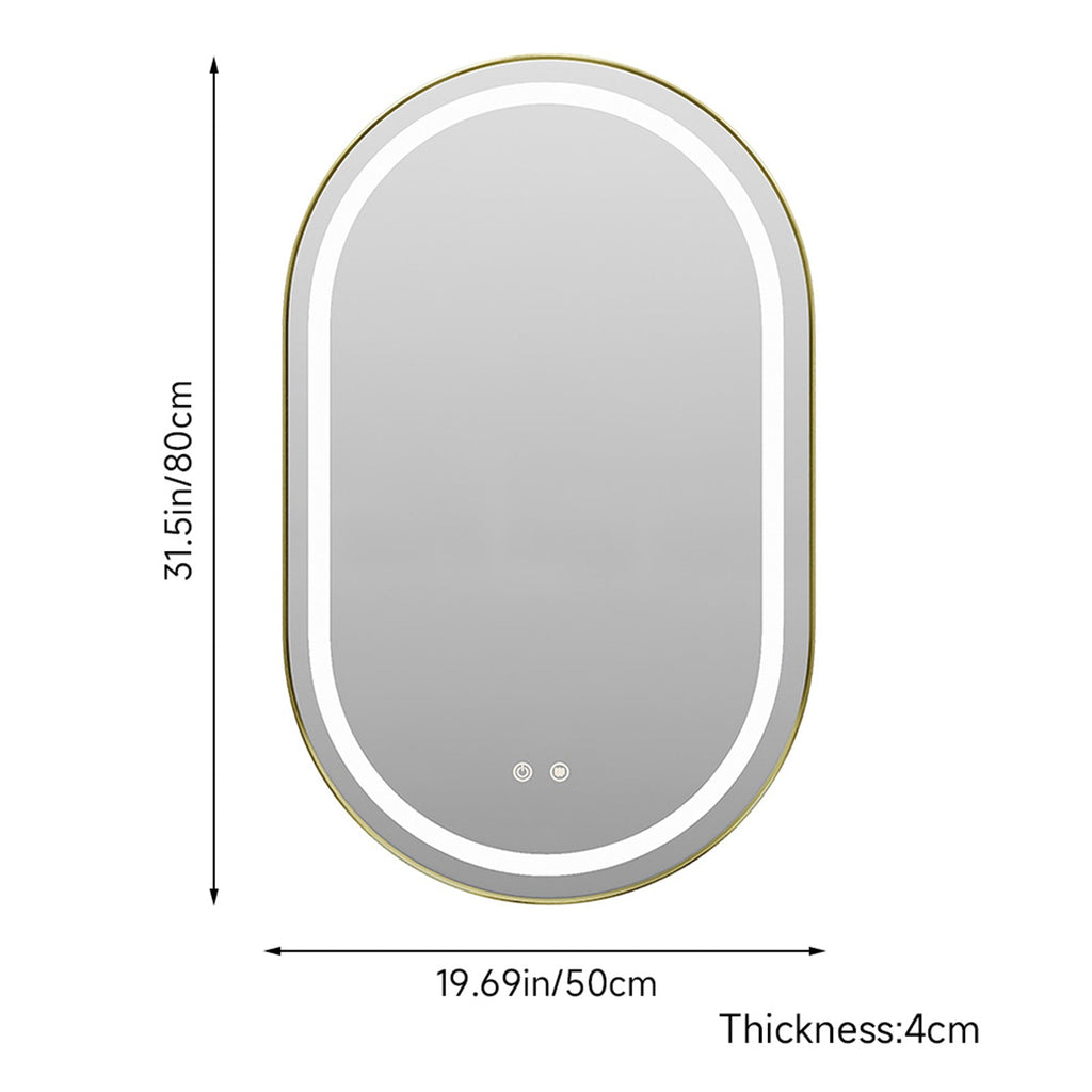 Wall Mounted Oval LED Bathroom Mirror