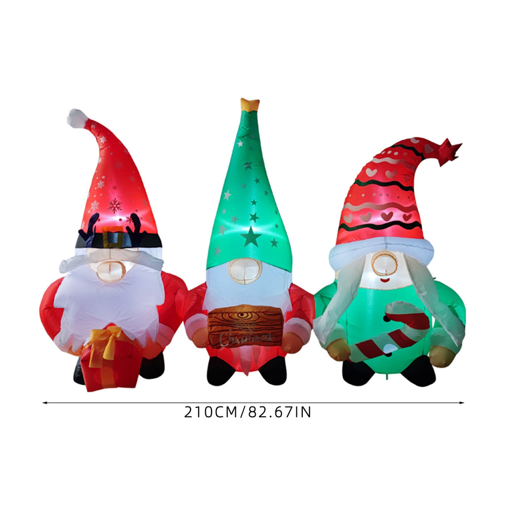 Christmas Inflatable Gnome Trio with LED Lights