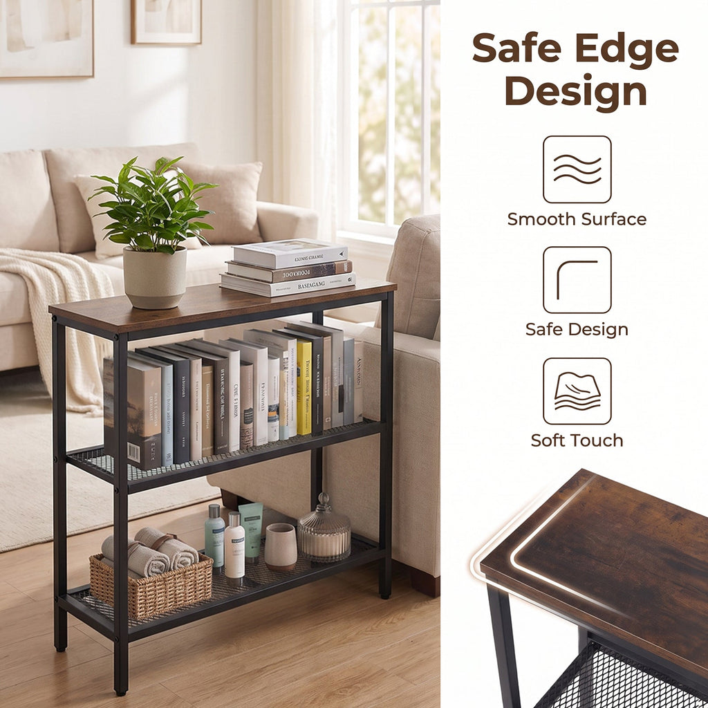 3-Tier Industrial Console Table