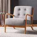 Solid Wooden Frame Upholstered Tufted Armchair