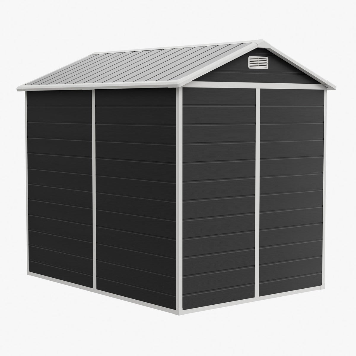 6 x 8 ft Plastic Garden Storage Shed with Apex Roof & Lockable Double Doors