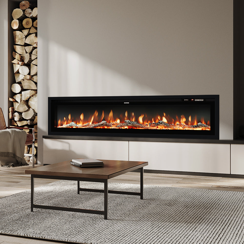 40/50/60 Inch Electric Fire with 12 Flame Colours & Remote Control