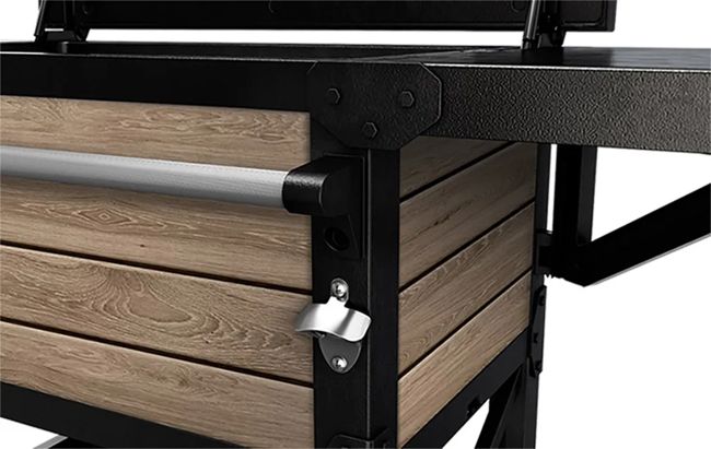 Signature Patio Cooler and Beverage Cart - Ashwood Brown