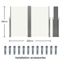 White Retractable Double Side Awning