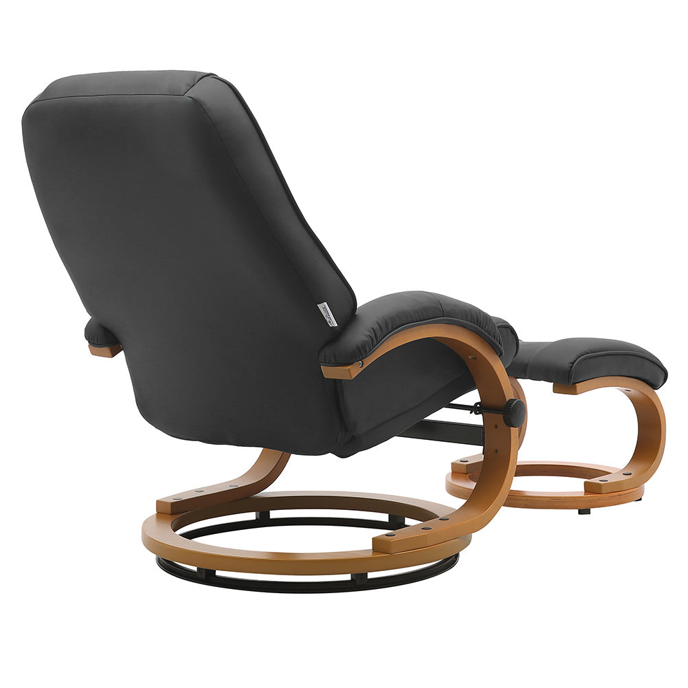 Black Ergonomic Executive Office Reclining Chair with Footstool