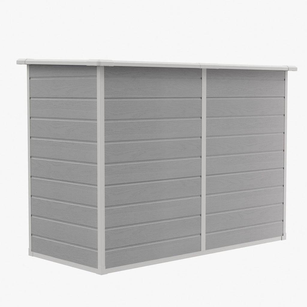 7 x 4 ft Outdoor Plastic Bike Storage Shed with Pent Roof & Double Doors