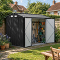 10 x 7 ft Metal Garden Storage Shed with Apex Roof & Double Doors