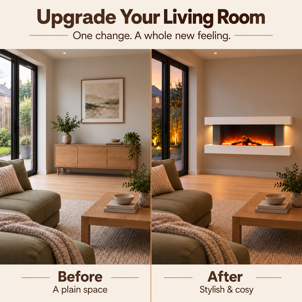 52 Inch MDF Electric Fireplace Suite with Remote Control
