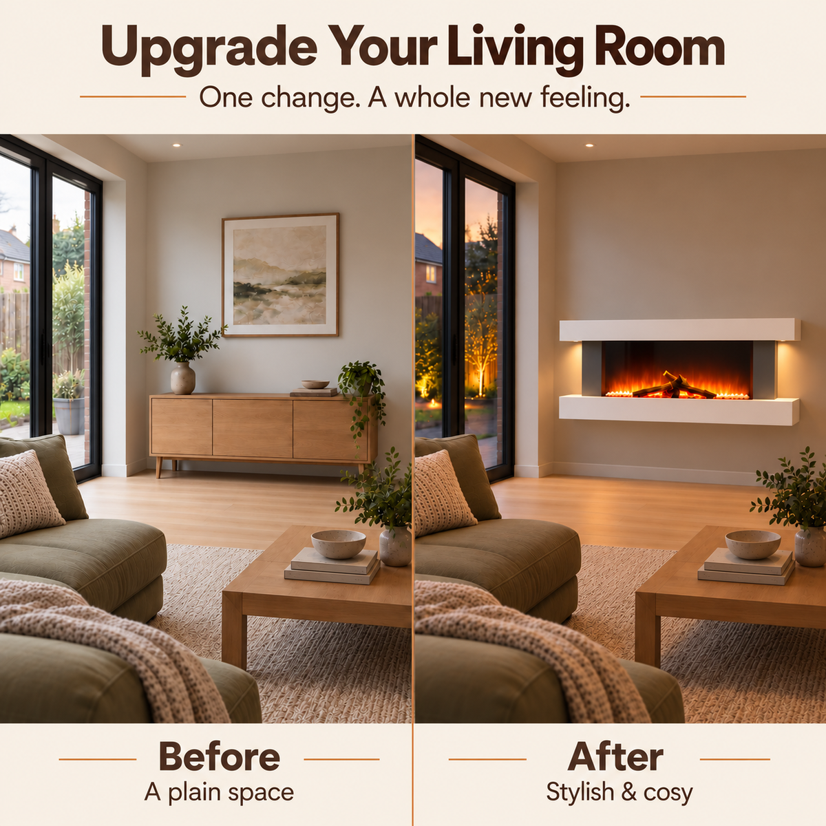 52 Inch MDF Electric Fireplace Suite with Remote Control