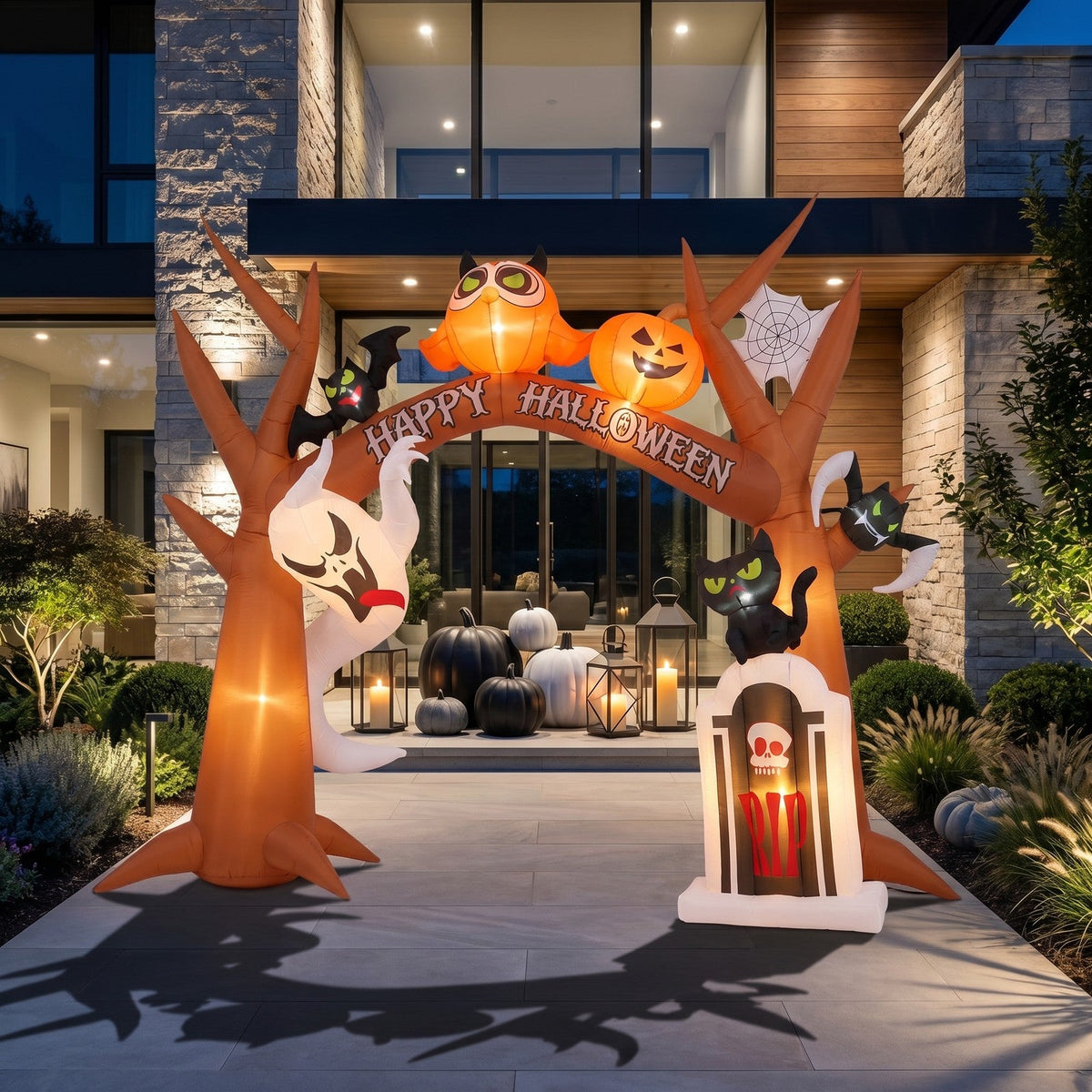 9FT Blow-up Halloween Archway Inflatable Decoration with Built-in LED Lights