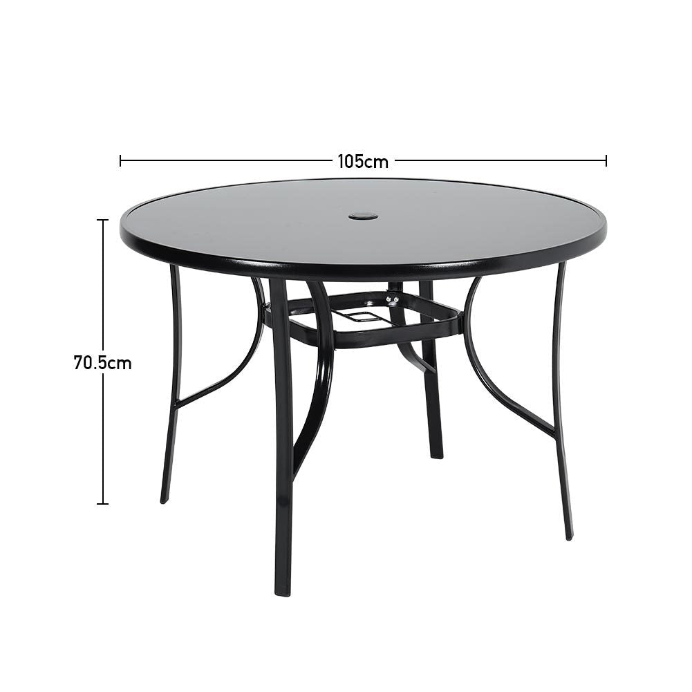 2/4 Pcs Garden Dining Chairs Set with Round Table