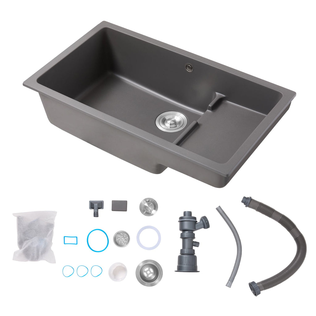 Modern Quartz Resin Composite Kitchen Sink with Waste Kit