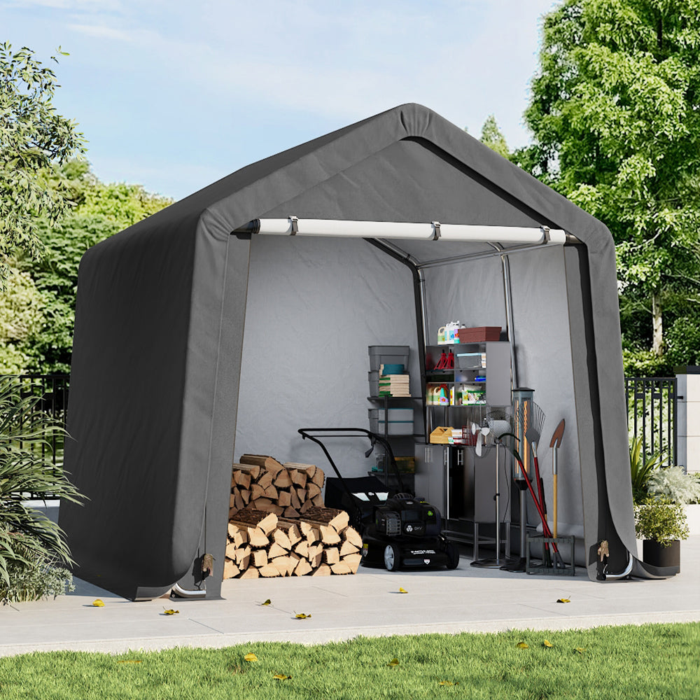 8 x 8 ft Garden Storage Shelter with Galvanised Steel Frame