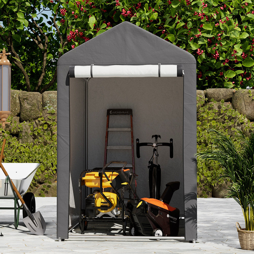 3 x 5 ft Portable Garden Storage Shelter with Roll-Up Door