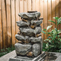 Multi-Tiered Garden Cascading Water Fountain with LED Lights