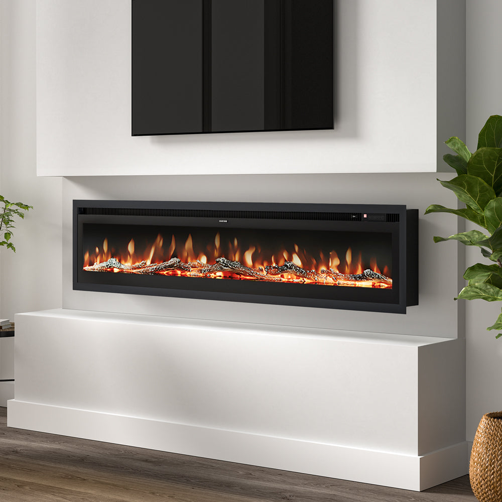 70/80 Inch 3-in-1 Electric Fire with 12 Flame Colours & Remote Control