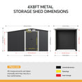 Metal Garden Storage Shed with Apex Roof & Integrated Log Store
