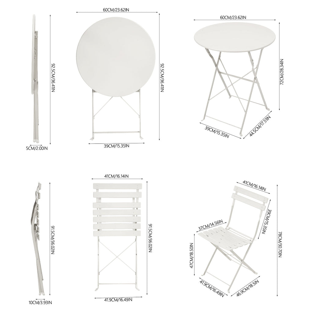 3-Piece Outdoor Folding Bistro Set