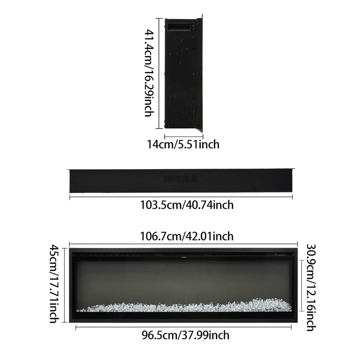 42 Inch Electrical Fireplace with Remote