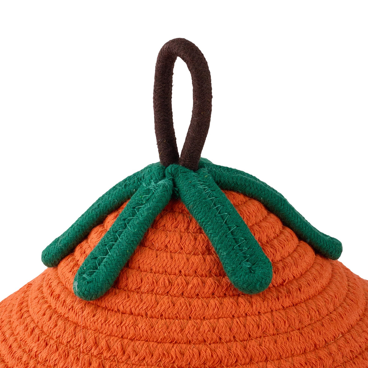 2-Piece Decorative Halloween Pumpkin Woven Baskets with Lids