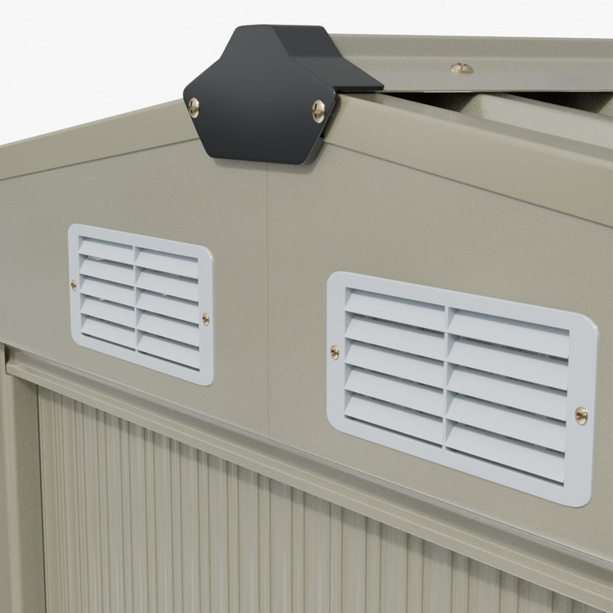 8 x 8 ft Metal Garden Storage Shed with Apex Roof & Sliding Door