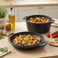 2-in-1 5L Cast Iron Dutch Oven with Reversible Lid