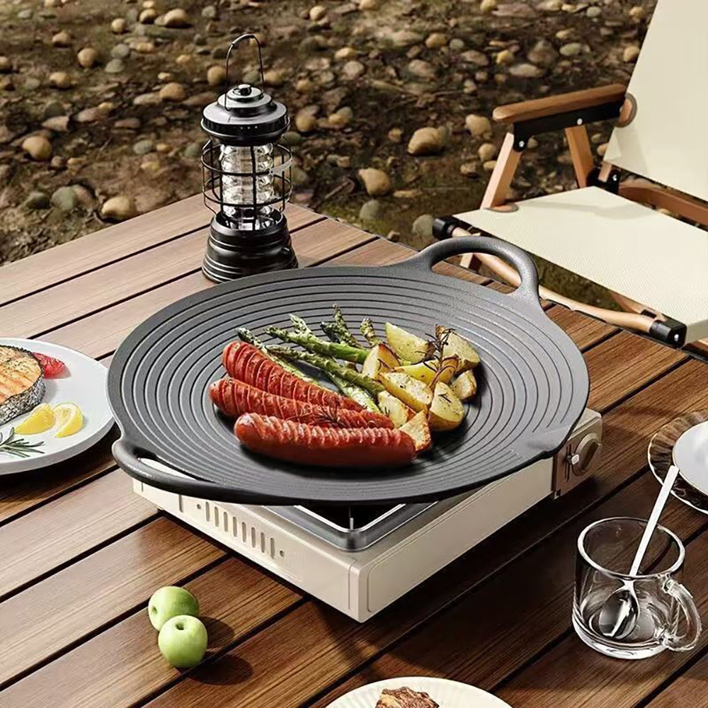 Pre-Seasoned Round Cast Iron Grill Pan
