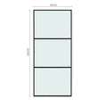 Frosted Glass Black Barn Door with Sliding Hardware Kit