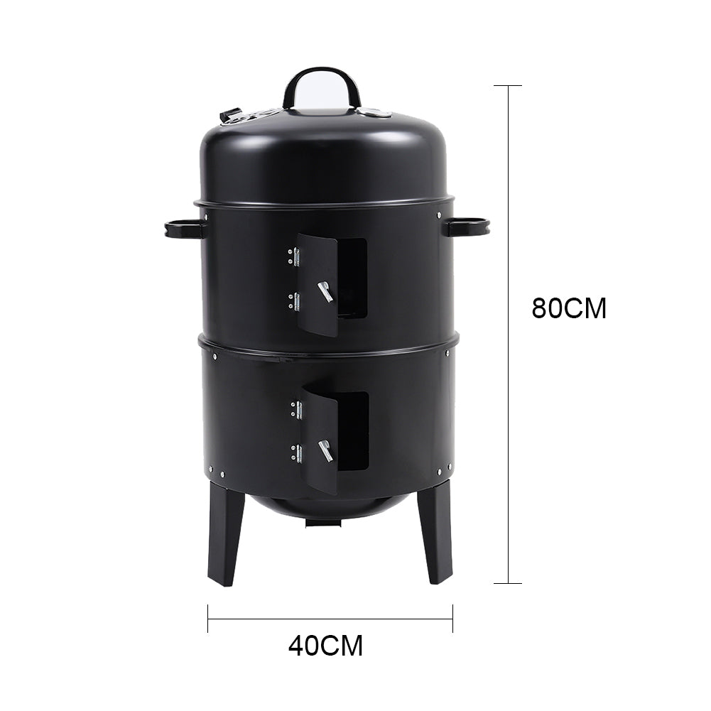 3 in 1 Garden 3-Tier Charcoal Grill with Smoker