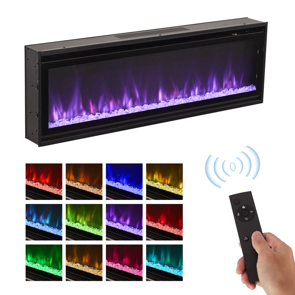 40/50/60-inch Wall Mounted Electric Fireplace with Remote Control