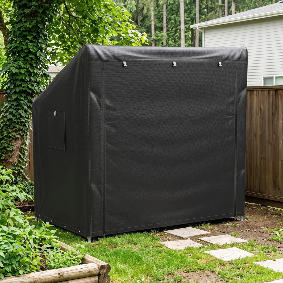 6 x 4 ft Outdoor Garden Storage Shelter Bike Tent with Roll-Up Zipper Door