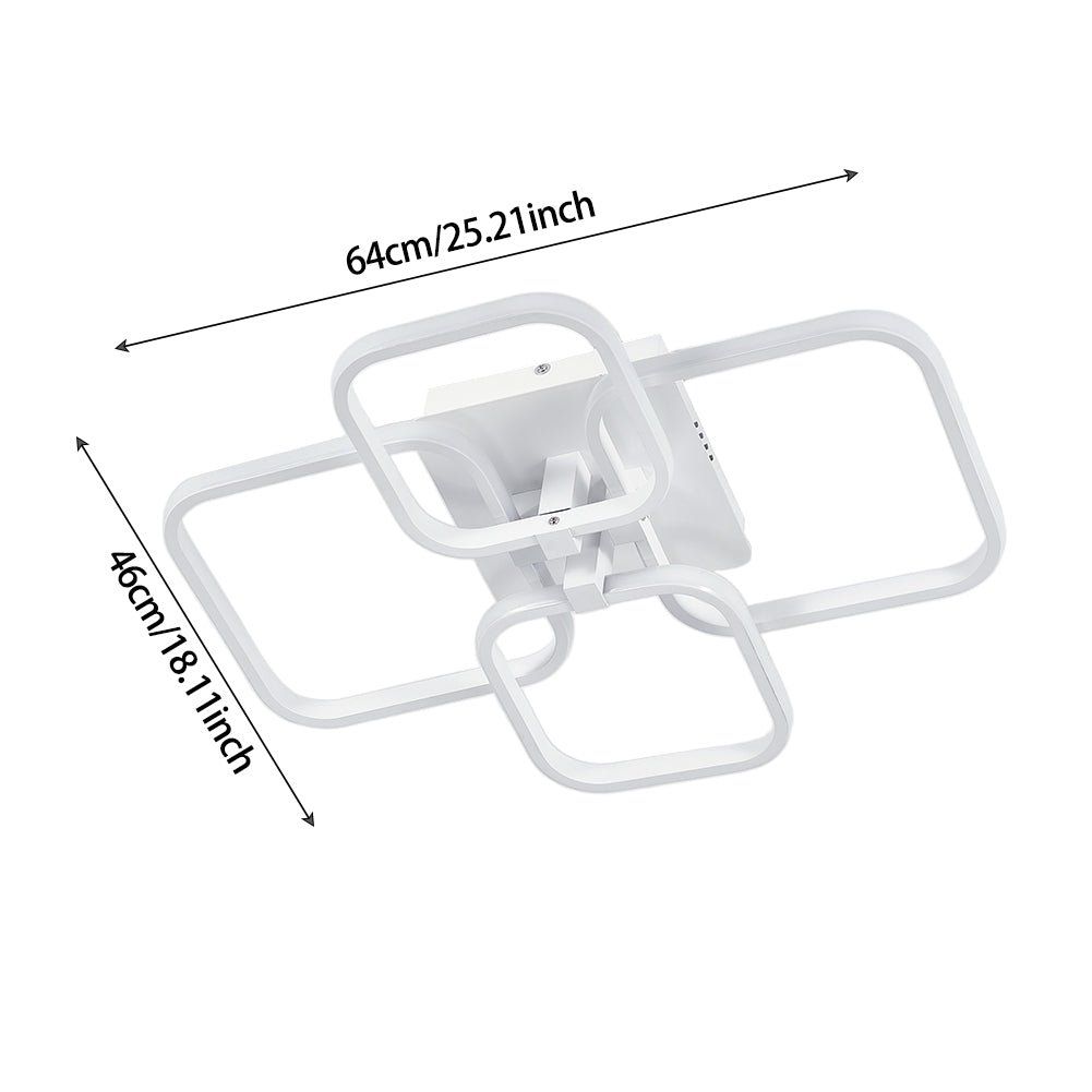 4/6 Heads Contemporary LED Energy-efficient Light-adjusted Semi Flush Ceiling Light