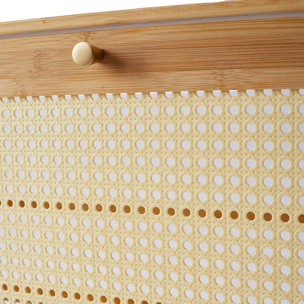 Bamboo Entryway Shoe Cabinet with Double-Row Hooks & Flip-down Shoe Trays