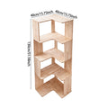 Wooden L-shaped Corner Bookshelf Storage Rack