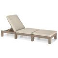 Allibert by Keter" Daytona Deluxe Sun Lounger for Garden, Patio and Balcony with Adjustable Headboard, Grey, including Garden Lounger Cushion, Flat Rattan Look, 195 x 65 x 25.5 cm