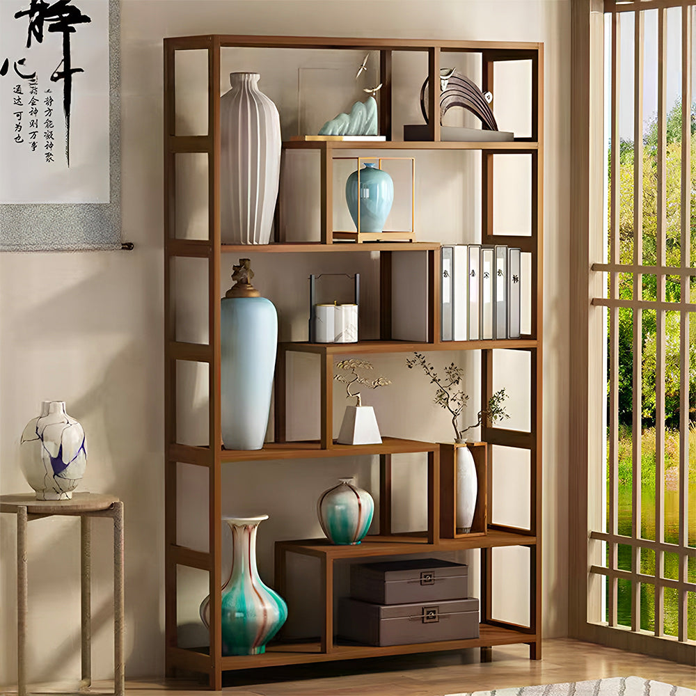 7-Tier Wooden Bookcase Display Stand