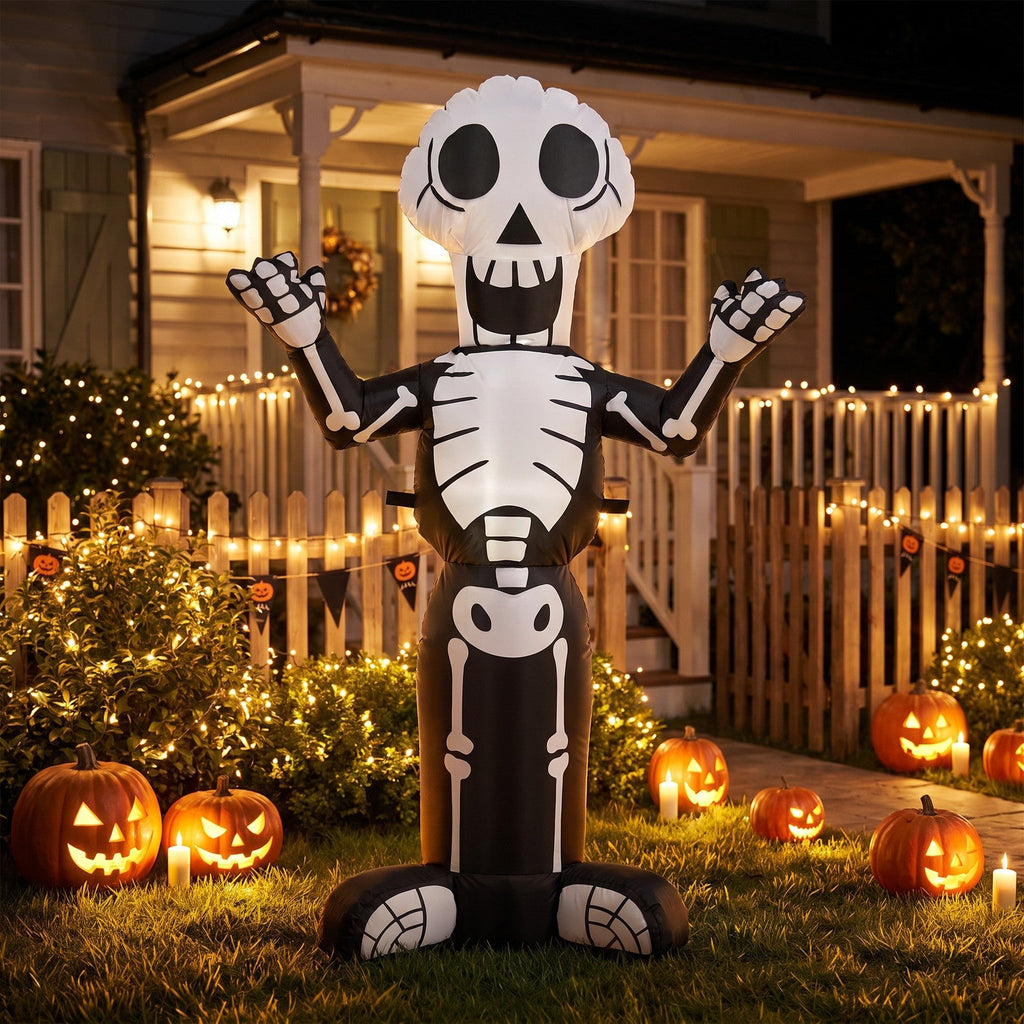 4 FT Halloween Inflatable Skeleton Decoration with LED Lights