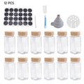 12Pcs / 24Pcs Glass Spice Jars with Bamboo Lids