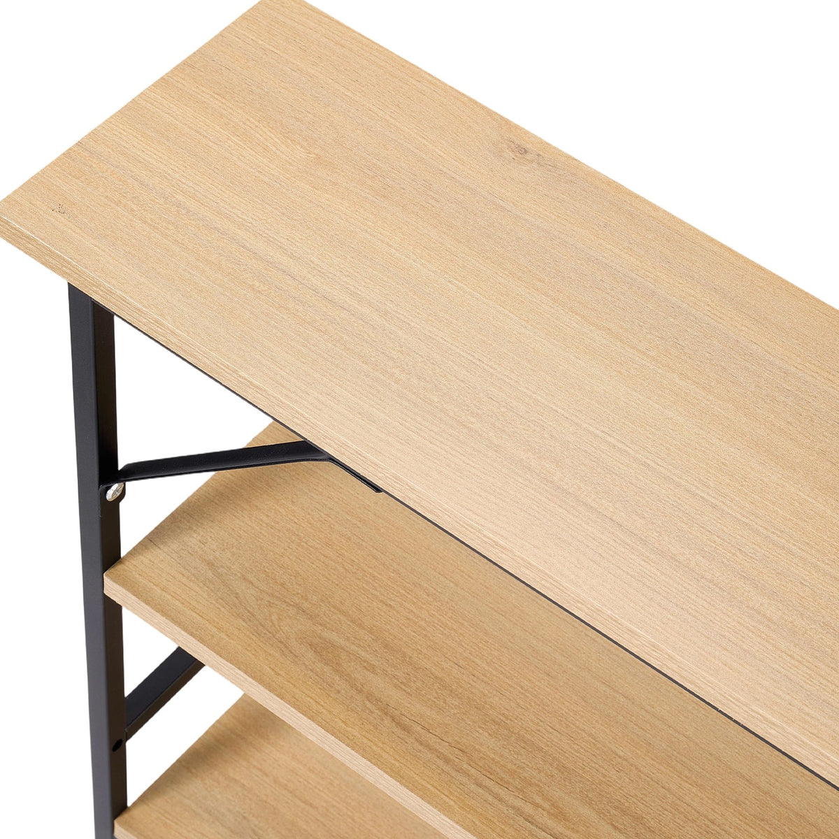 3-Tier Wood-Grain Narrow Console Table