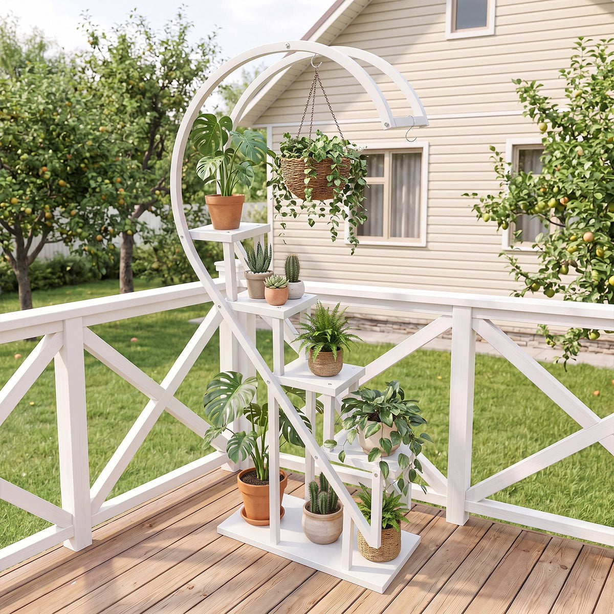 Curved 4-Tier Plant Stand Bonsai Display Shelf