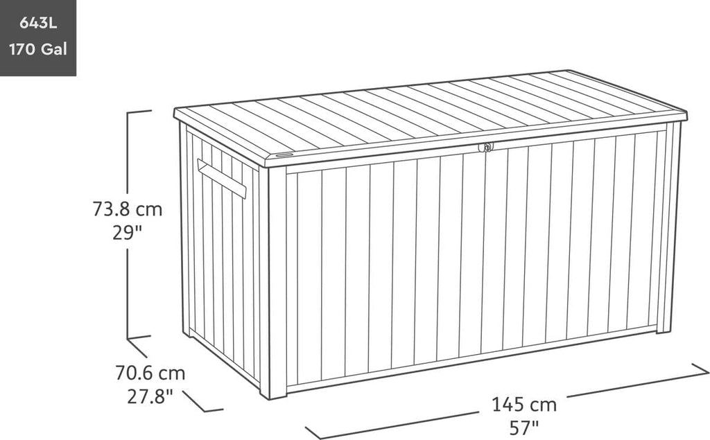Keter Lineus 643L Storage Box - Graphite