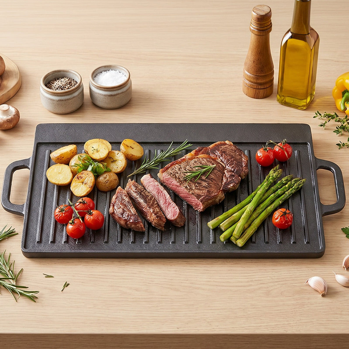 Cast-Iron Reversible Griddle Pan