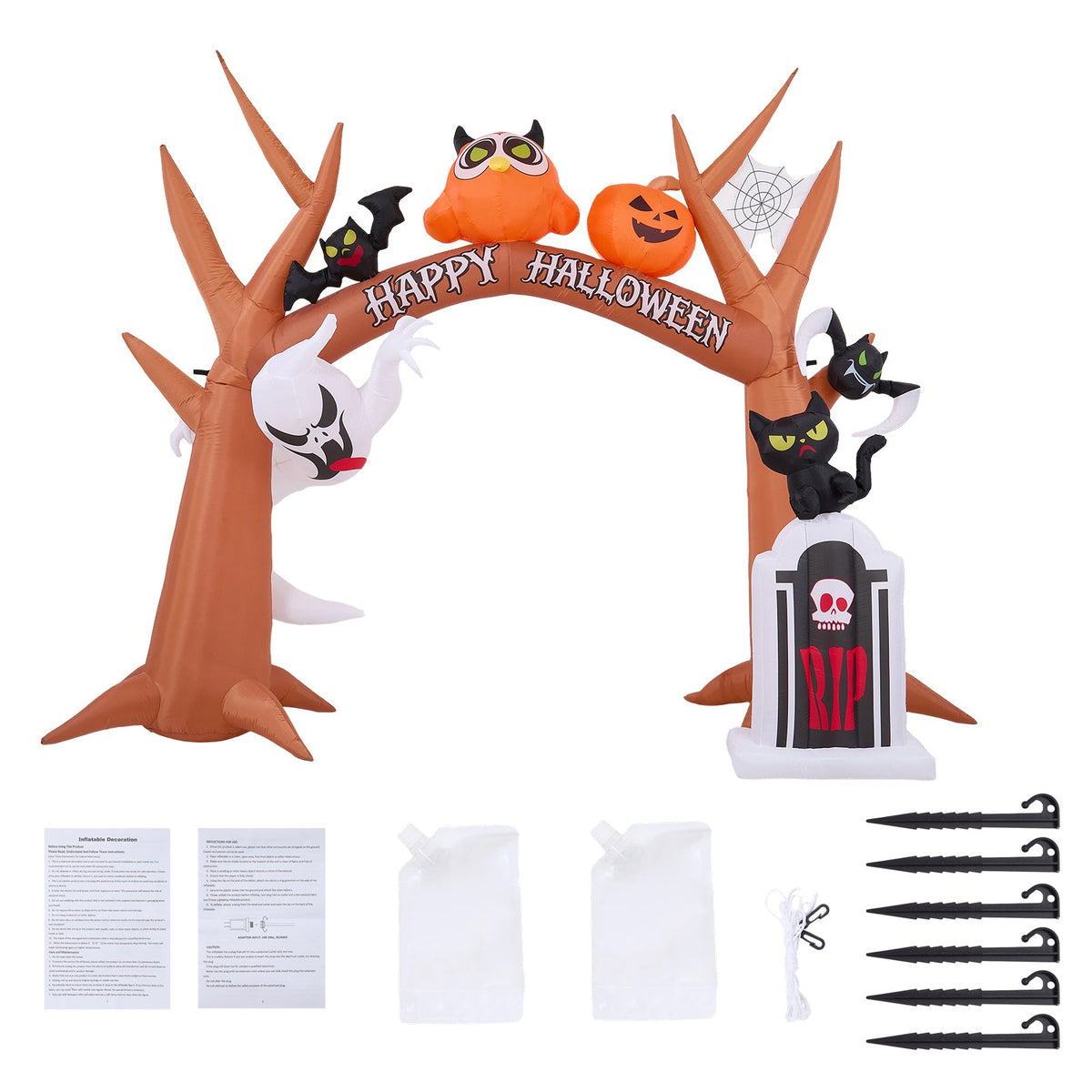 9FT Blow-up Halloween Archway Inflatable Decoration with Built-in LED Lights